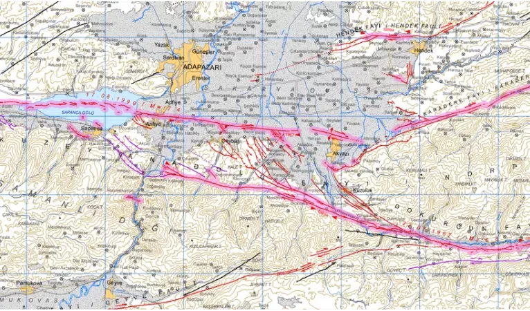 Sakarya'da  ilçe fay hattı üzerinde; İşte o ilçeler