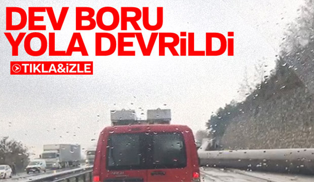 Dev boru yola devrildi