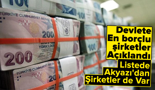 Devlete en borçlu şirketler açıklandı