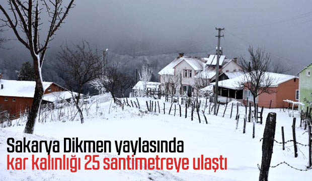 Dikmen yaylasında kar kalınlığı 25 santimetreye ulaştı