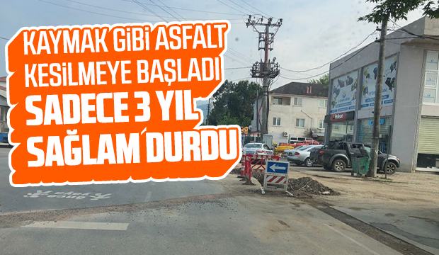 Doğalgaz geldi, kaymak gibi asfalt kesiliyor