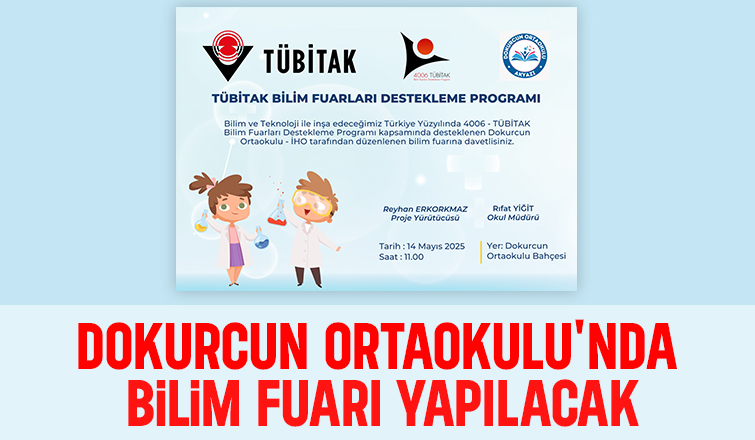 Dokurcun Ortaokulu'nda bilim fuarı etkinliği