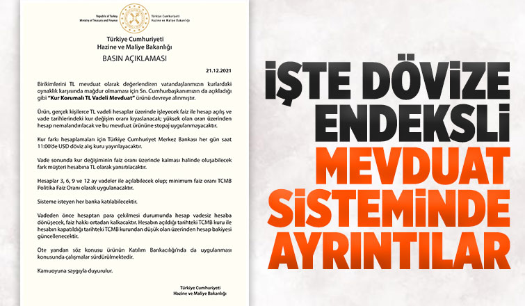 Dövize endeksli mevduat sisteminde ayrıntılar belli oldu