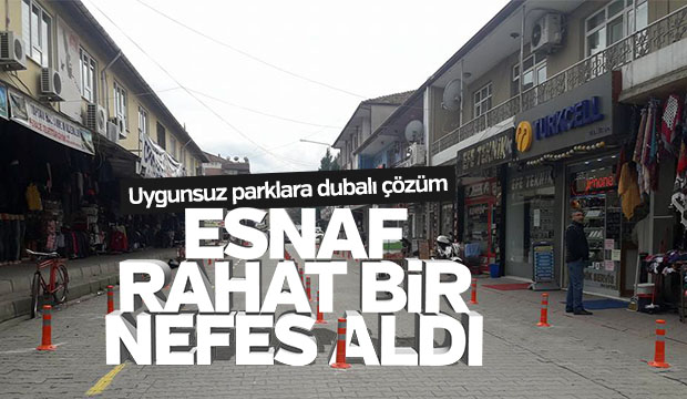 Dükkan önüne yapılan parklara Dubalı Çözüm