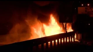 Duvara çarpıp alev topuna döndü