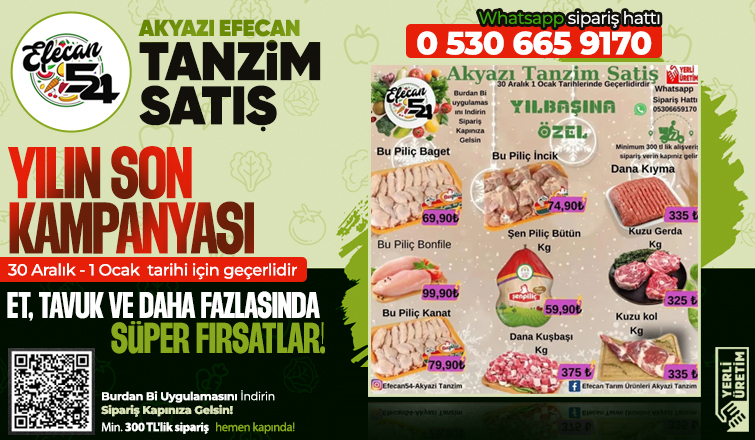 Efecan Tanzim Satış'tan Yılın Son Kampanyası