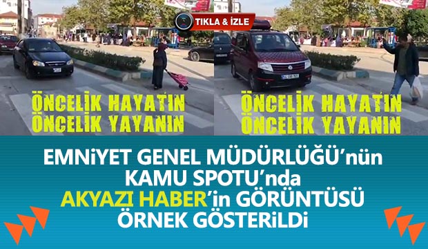 EGMnin Kamu Spotunda Akyazı Haberin görüntüsü Örnek gösterildi
