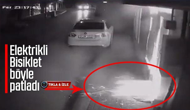 Elektrikli bisiklet böyle patladı