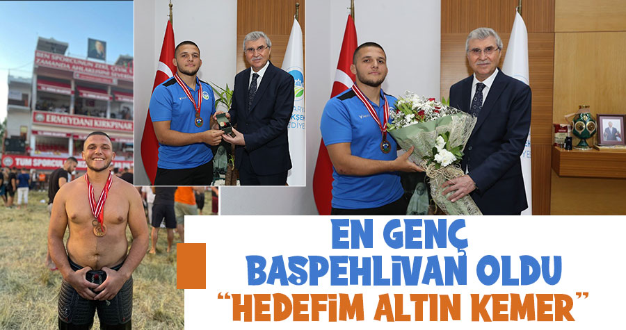 En genç başpehlivanın hedefi altın kemer