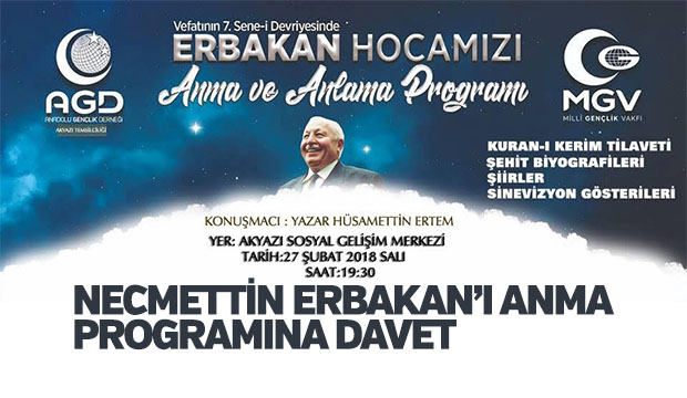 Erbakan Hocayı Anma Anlama Programına Davet
