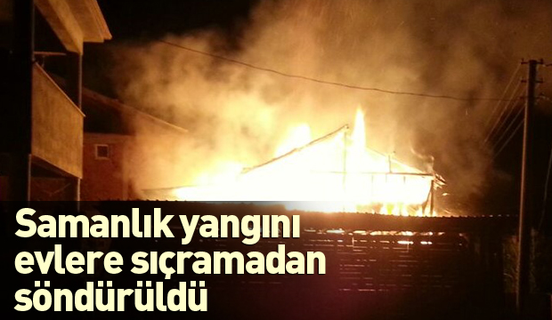 Erdoğdu mahallesinde Samanlık yangını