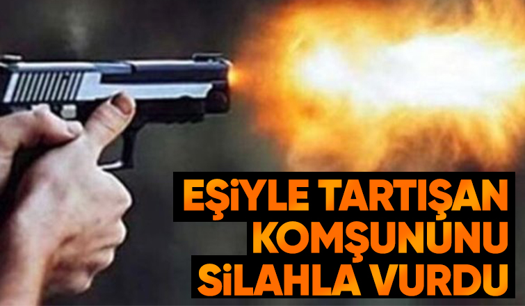 Eşiyle tartıştı diye komşusunu silahla ağır yaraladı