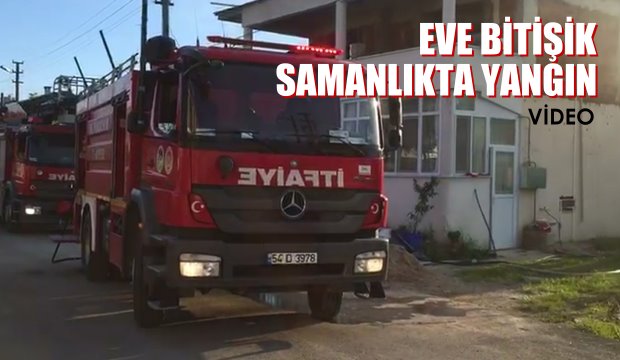Eve Bitişik Samanlıkta Yangın Çıktı