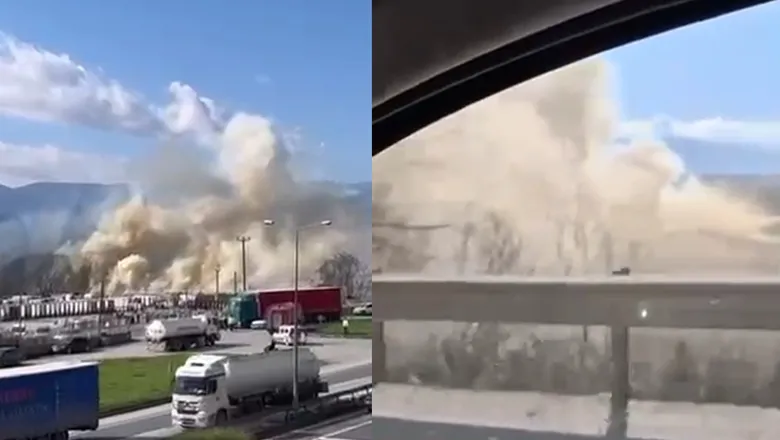 Fabrikada yangın; Yoğun duman D-100'ü sardı