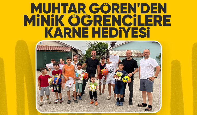 Fatih mahalle muhtarından çocuklara karne sürprizi