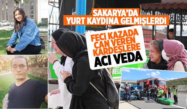 Feci kazada ölen iki kardeşe acı veda