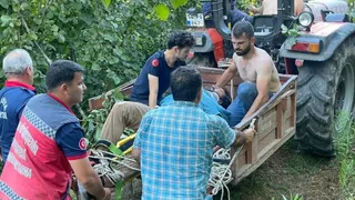 Fındıklıkta dere yatağına yuvarlandı, ekipler seferber oldu