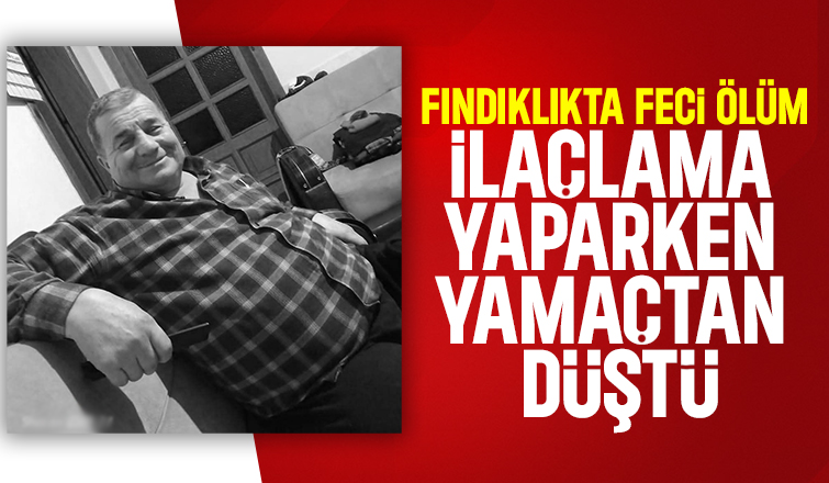 Fındıklıkta ilaçlama yaparken yamaçtan düşüp hayatını kaybetti