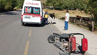 Freni tutmayıp devrildi: 2 yaralı