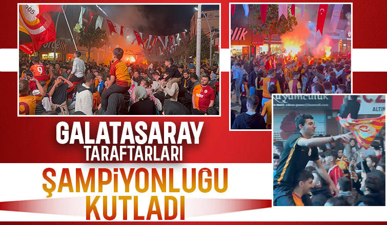 Galatasaray taraftarları Akyazı da şampiyonluğu kutladı