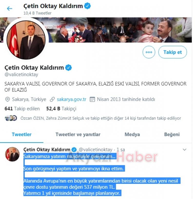 Yeni Vali dev yatırım müjdesiyle geliyor....