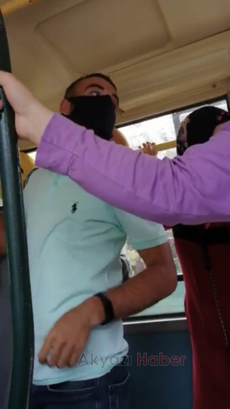 Kadın yolculara diklenmişti, cezayı yedi