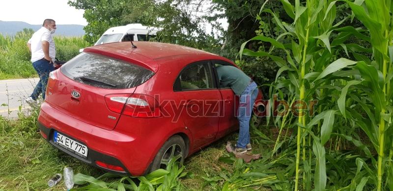 Ot biçerken otomobil çarptı