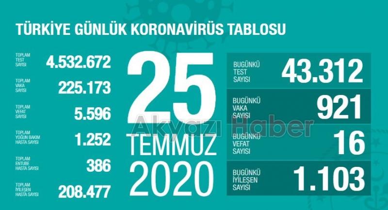 25 Temmuz korona verileri