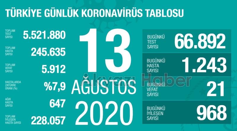 14 Ağustos korona verileri