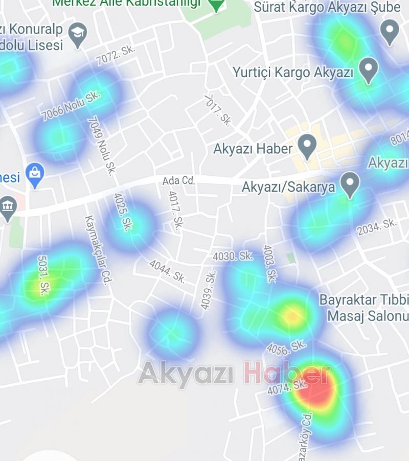 Akyazının koronavirüs haritasında son durum