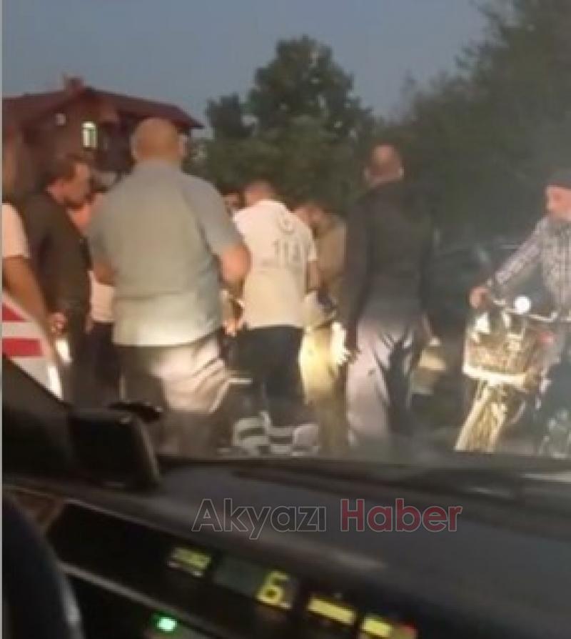 Akyazıda motosiklet kazası 1 yaralı