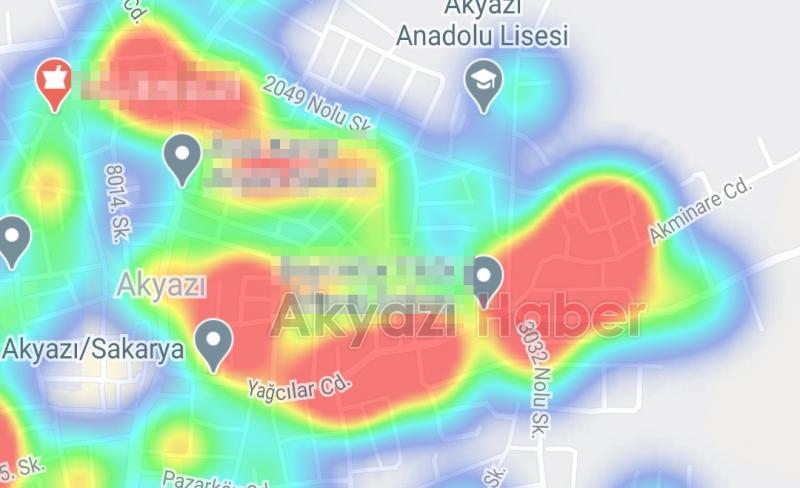 Vakaların arttığı Akyazı'da korona haritasında son durum