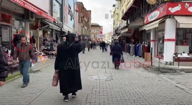 Akyazı'da maskesiz dolaşanlar böyle görüntülendi