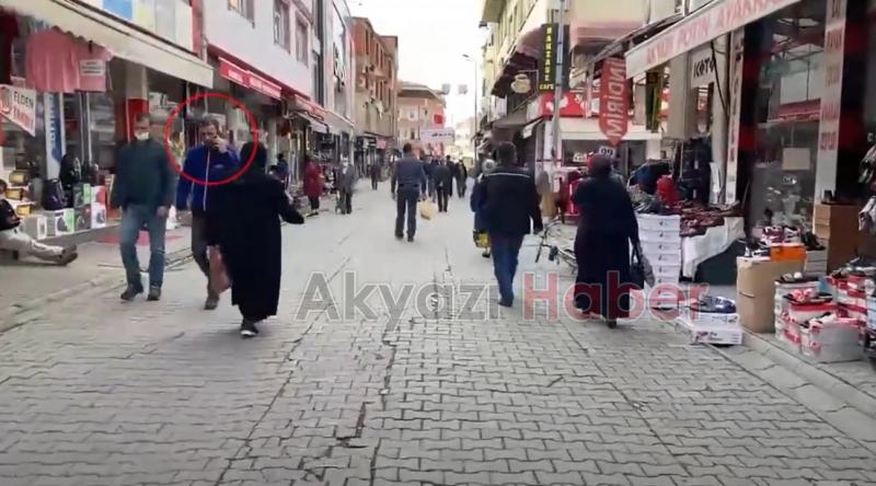 Akyazı'da maskesiz dolaşanlar böyle görüntülendi