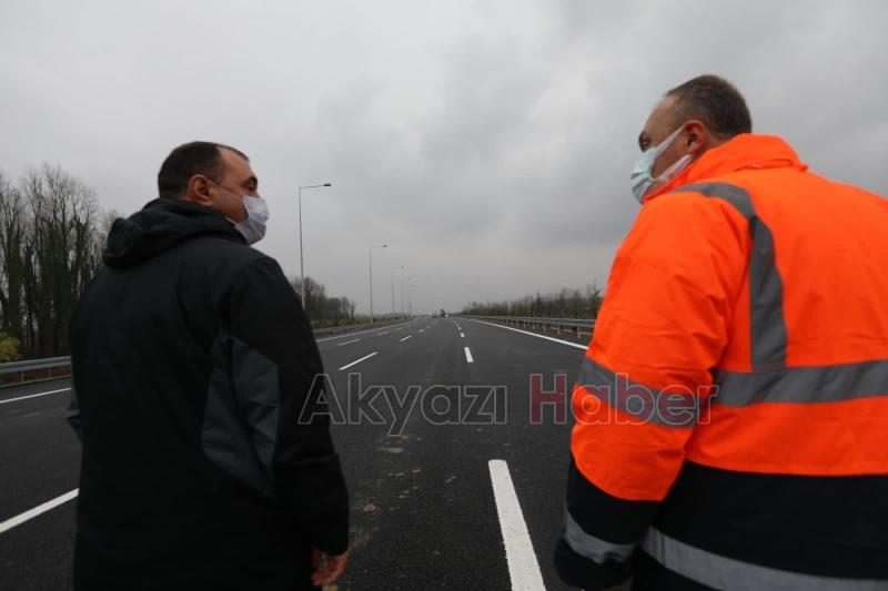 Vali Kaldırım otoyolda açılış öncesi inceleme yaptı