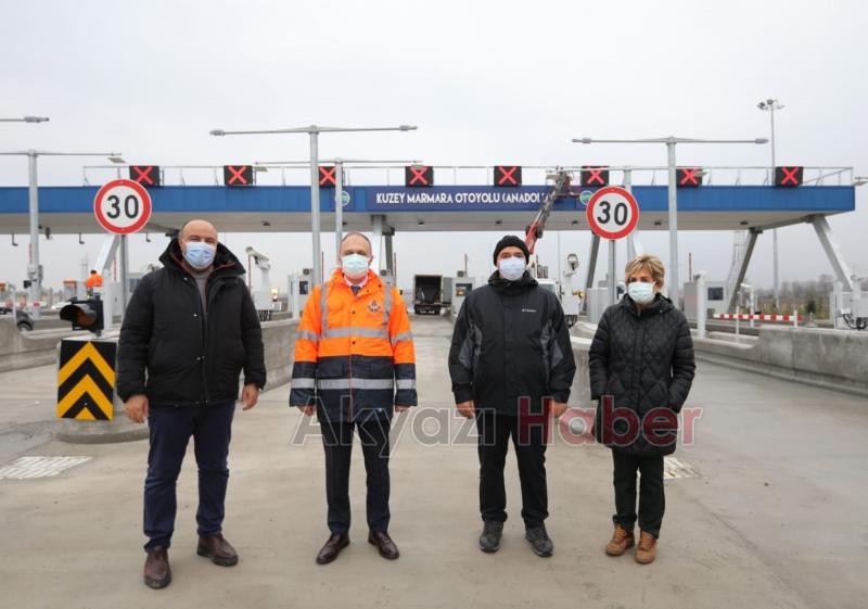 Vali Kaldırım otoyolda açılış öncesi inceleme yaptı