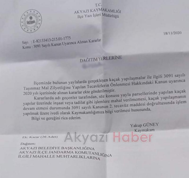 Yaylalarda mera işgali ve kaçak yapılaşma izin yok