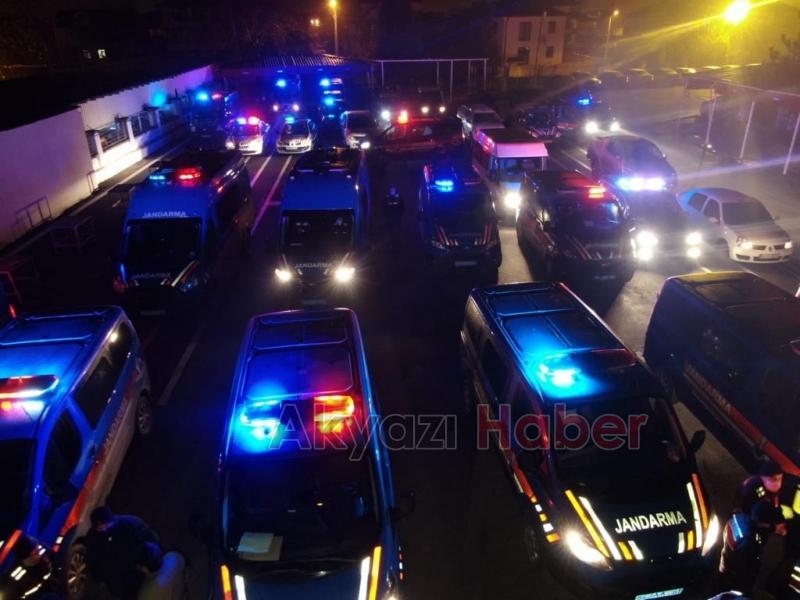 150 jandarma katıldı Akyazı'da dev operasyon