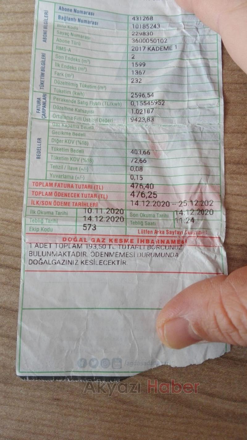 10 günlük bebeği olan ailenin doğalgazı kesildi