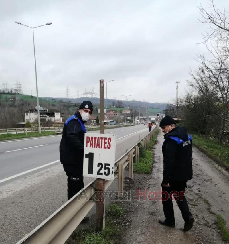 Yol kenarlarındaki satıcılara zabıtadan operasyon