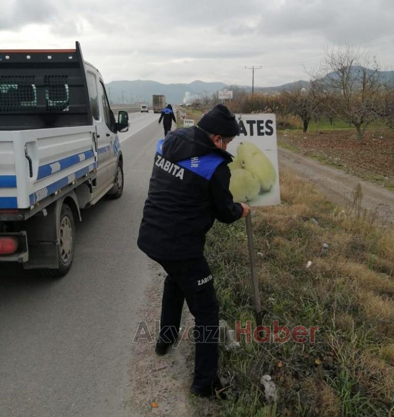 Yol kenarlarındaki satıcılara zabıtadan operasyon