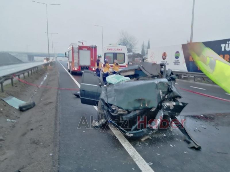 D-100'de feci kaza, sürücü can verdi