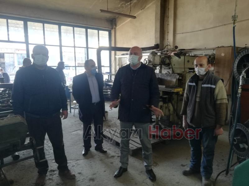 Sanayi esnafını ziyaret edip koronaya karşı uyardılar