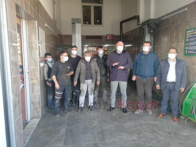 Sanayi esnafını ziyaret edip koronaya karşı uyardılar