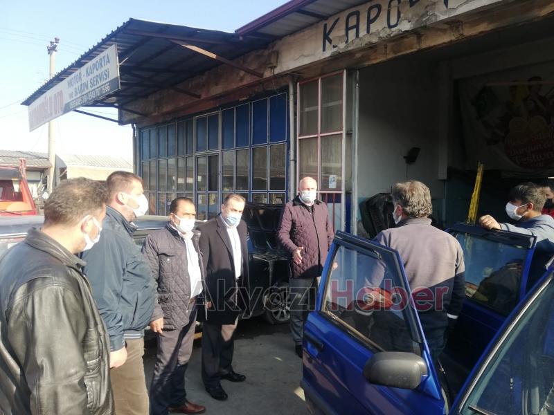 Sanayi esnafını ziyaret edip koronaya karşı uyardılar