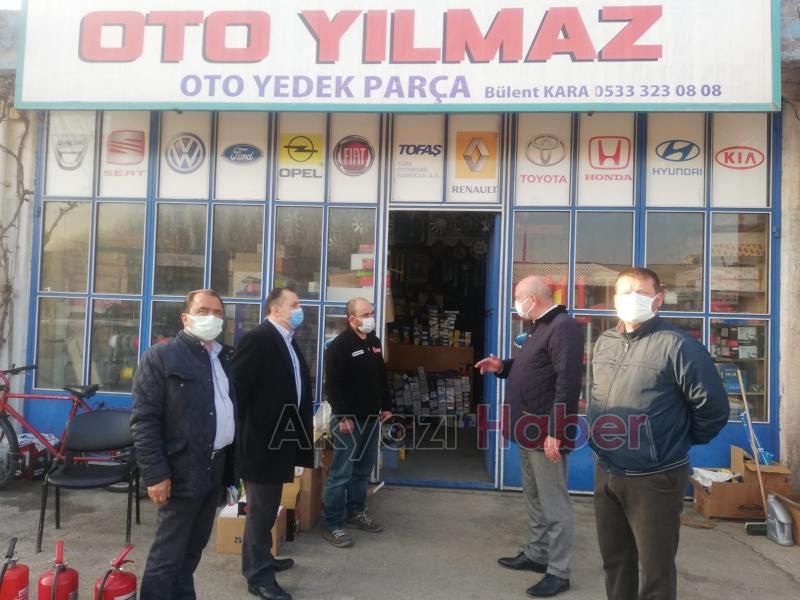 Sanayi esnafını ziyaret edip koronaya karşı uyardılar