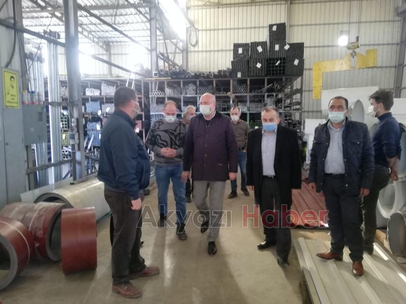 Sanayi esnafını ziyaret edip koronaya karşı uyardılar