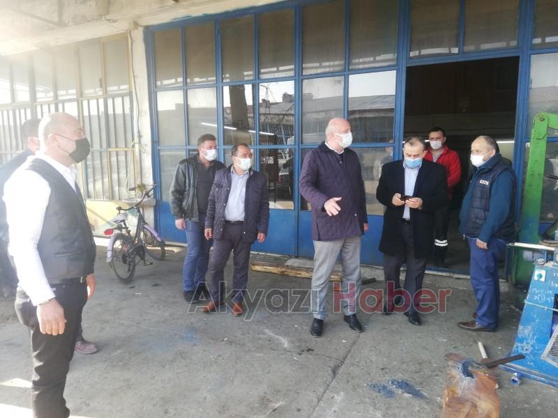 Sanayi esnafını ziyaret edip koronaya karşı uyardılar