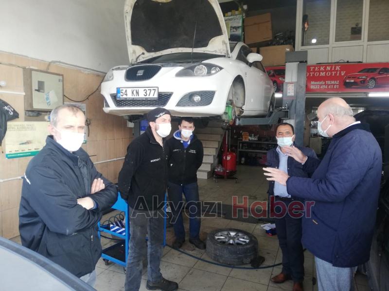 Sanayi esnafını ziyaret edip koronaya karşı uyardılar