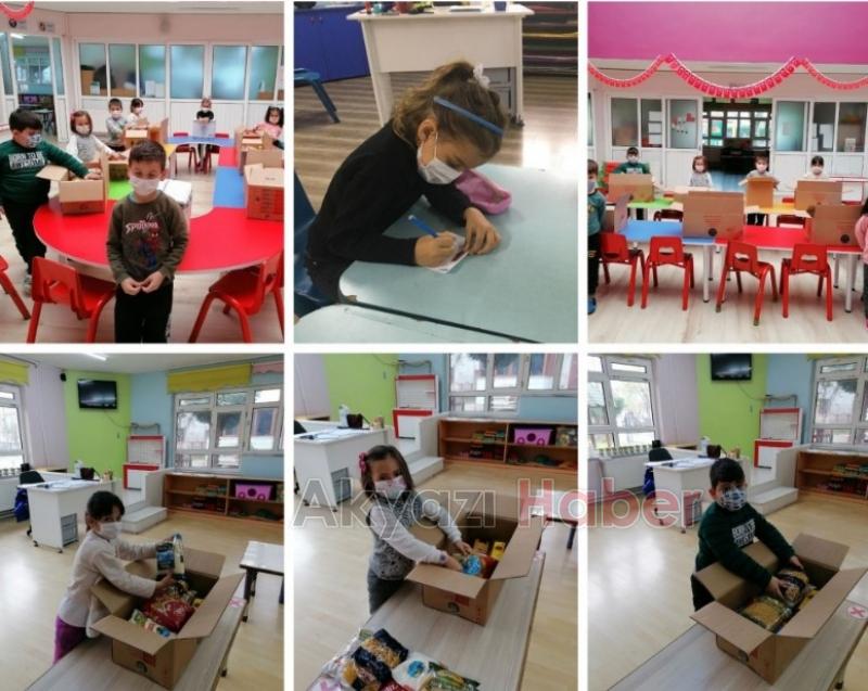 Miniklerden ihtiyaç sahiplerine gıda yardımı